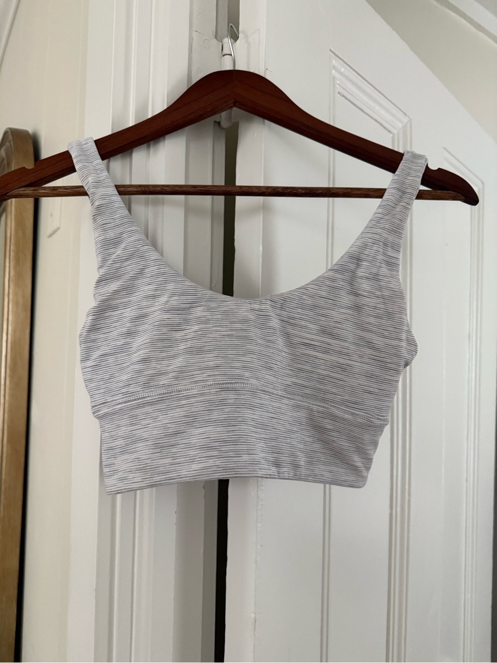 lululemon athletica Light Gray and White Striped Tank